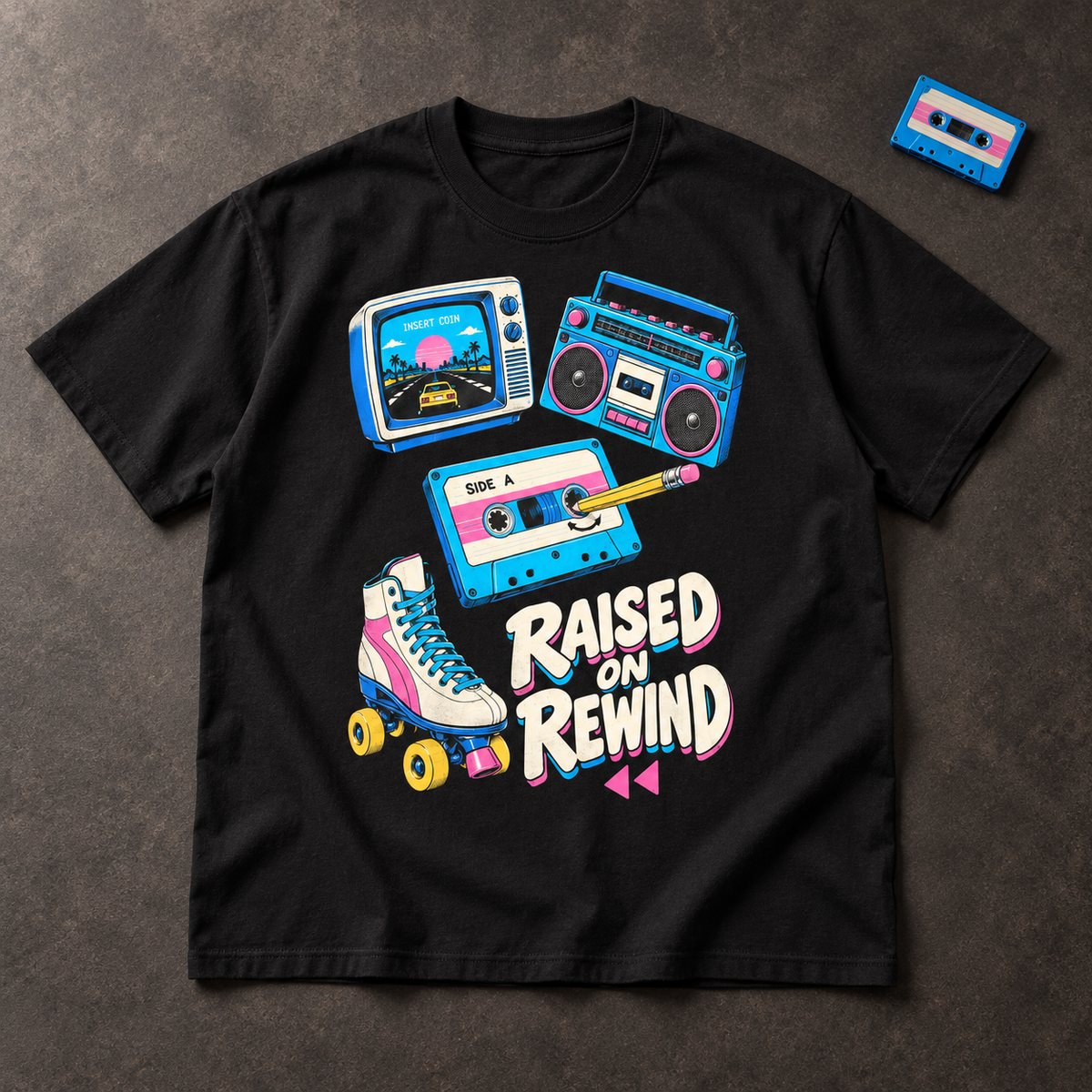 Raised on Rewind - Retro Arcade Heavyweight Unisex Tee