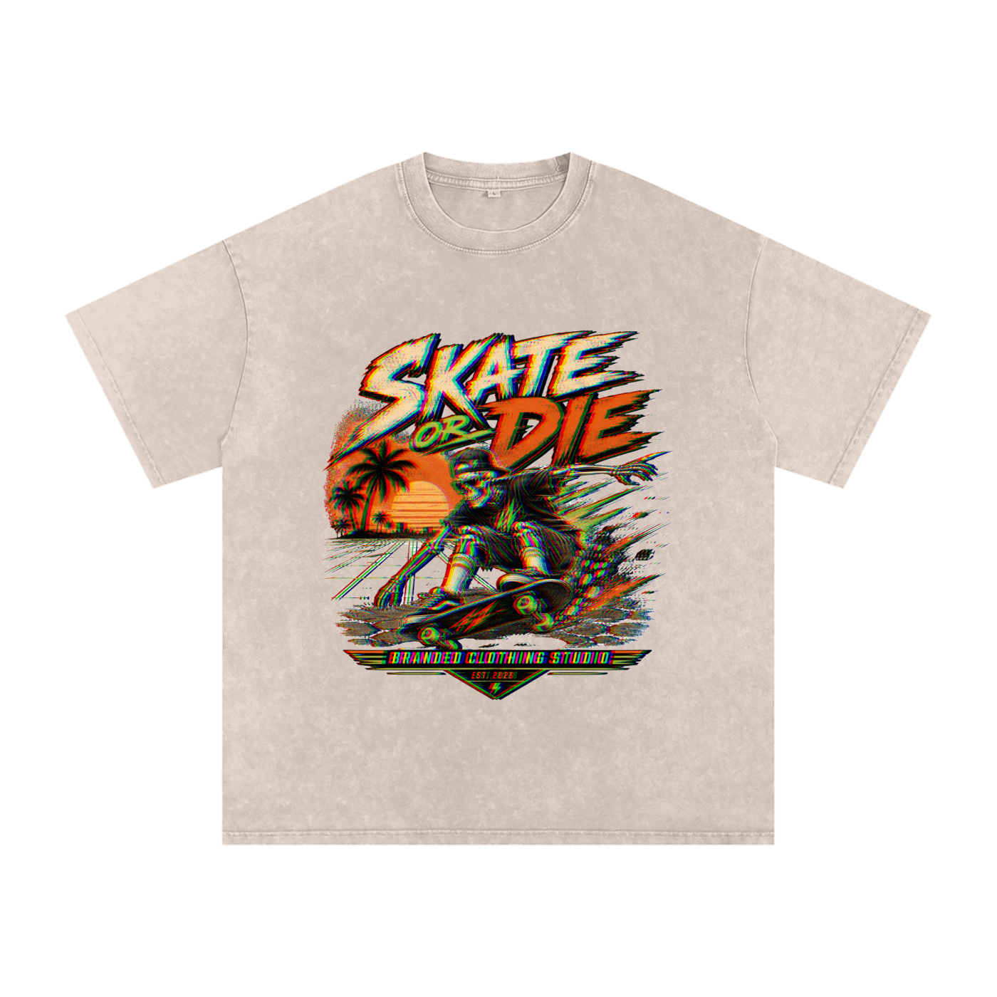 Snow Washed Oversized Cotton T-Shirt